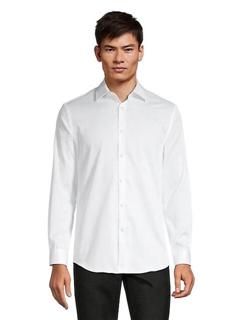 michael kors men's long sleeve slim fit non-iron dress shirt|Michael Kors white shirt.